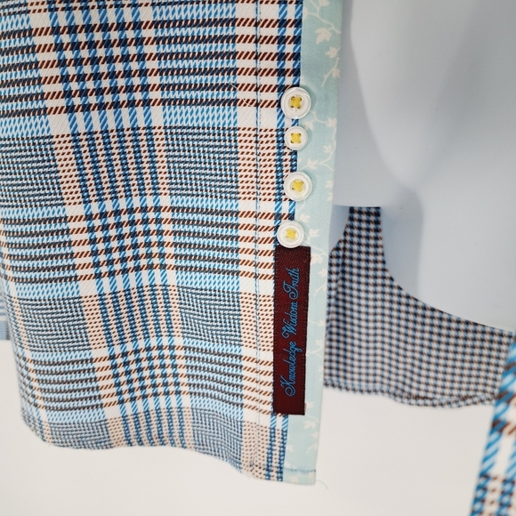 Robert Graham X Cross‎ Hatch Plaid Contrast Trim Button Up Shirt Size 2XL - Picture 3 of 8